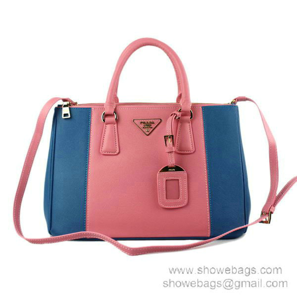 2014 Prada saffiano calfskin 33cm tote BN2274 pink&blue online shop